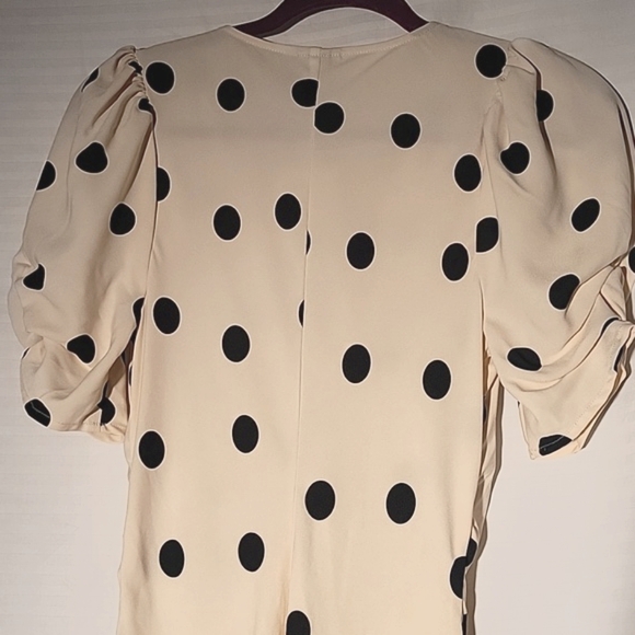 A New Day Hi-Lo Womans Beige with Black Polka Dot Dress, Size: XS, NWT - Picture 7 of 11